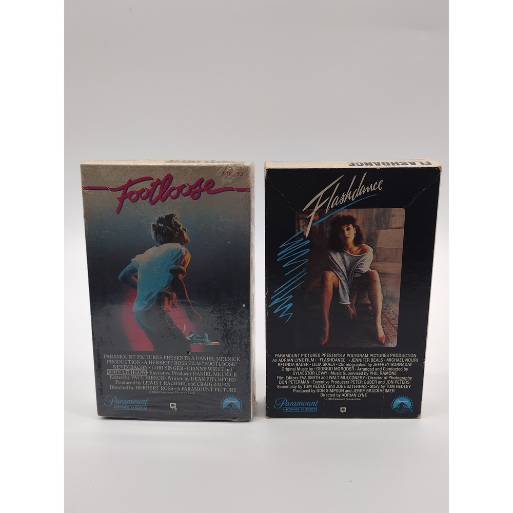 Footloose and Flashdance Betamax Tape Lot 80s Dance Movies Paramount Beta Hi-Fi